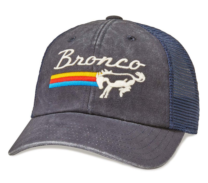 AMERICAN NEEDLE Unisex Ford Raglan Bones Mesh Back Slouch Adjustable Strapback Trucker Hat (Bronco - Navy) - Image 1